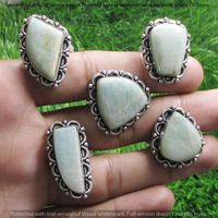 Amazonite 5 Pcs Wholesale Lot Ring 925 Silver Plated Ring NR-369