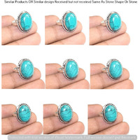 Turquoise 5 Pcs Wholesale Lot Ring 925 Silver Plated Ring NR-243