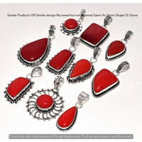 Coral 5 Pcs Wholesale Lot 925 Sterling Silver Plated Jewelry NP-17-571