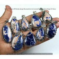Sodalite 5 Pcs Wholesale Lot 925 Sterling Silver Plated Jewelry NP-17-570