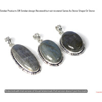 Labradorite 5 Pcs Wholesale Lot 925 Sterling Silver Plated Jewelry NP-17-529