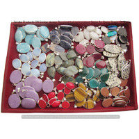 Malachite & Multi 5 Pcs Wholesale Lot 925 Silver Plated Jewelry NP-17-334