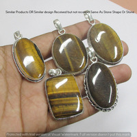 Tiger Eye 5 Pcs Wholesale Lot 925 Sterling Silver Plated Jewelry NP-17-310