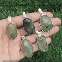 Prehnite 5 Pcs Wholesale Lot 925 Sterling Silver Plated Jewelry NP-17-301