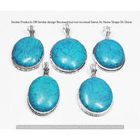 Turquoise 5 Pcs Wholesale Lot 925 Sterling Silver Plated Jewelry NP-17-261