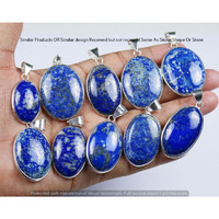 Lapis Lazuli 5 Pcs Wholesale Lot 925 Sterling Silver Plated Jewelry NP-17-238