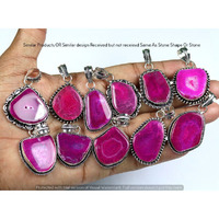 Pink Agate 5 Pcs Wholesale Lot 925 Sterling Silver Plated Jewelry NP-17-217