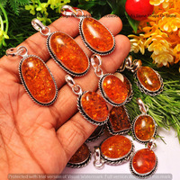 Baltic Amber 5 Pcs Wholesale Lot 925 Sterling Silver Plated Jewelry NP-17-183