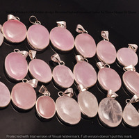 Rose Quartz 5 Pcs Wholesale Lot 925 Sterling Silver Plated Jewelry NP-17-177