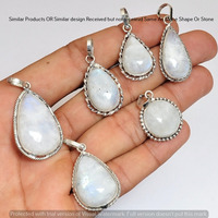 Rainbow Moonstone 5 Pcs Wholesale Lot 925 Silver Plated Jewelry NP-17-173