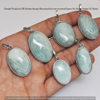 Amazonite 5 Pcs Wholesale Lot 925 Sterling Silver Plated Jewelry NP-17-139