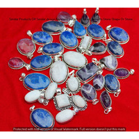 Lapis Lazuli & Multi 5 Pcs Wholesale Lot 925 Silver Plated Jewelry NP-11-589