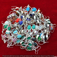 Coral & Mixed 15 Pair Wholesale Lot 925 Sterling Silver Earring NLE-985