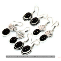 Black Onyx 15 Pair Wholesale Lot 925 Sterling Silver Earring NLE-934