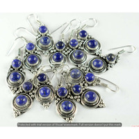 Lapis Lazuli 15 Pair Wholesale Lot 925 Sterling Silver Earring NLE-933