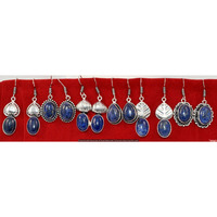 Lapis Lazuli 15 Pair Wholesale Lot 925 Sterling Silver Earring NLE-905