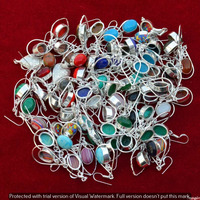 Opalite & Mixed 15 Pair Wholesale Lot 925 Sterling Silver Earring NLE-880