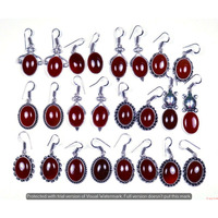 Red Onyx 15 Pair Wholesale Lot 925 Sterling Silver Earring NLE-868