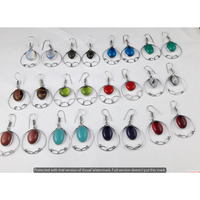 Garnet & Mixed 15 Pair Wholesale Lot 925 Sterling Silver Earring NLE-867