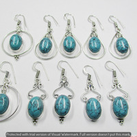 Turquoise 15 Pair Wholesale Lot 925 Sterling Silver Earring NLE-862