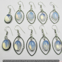 Opalite 15 Pair Wholesale Lot 925 Sterling Silver Earring NLE-858
