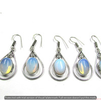 Opalite 15 Pair Wholesale Lot 925 Sterling Silver Earring NLE-853