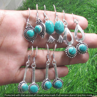Turquoise 15 Pair Wholesale Lot 925 Sterling Silver Earring NLE-832