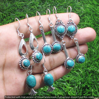 Turquoise 15 Pair Wholesale Lot 925 Sterling Silver Earring NLE-826