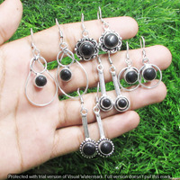 Black Onyx 15 Pair Wholesale Lot 925 Sterling Silver Earring NLE-809