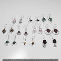 Garnet & Mixed 15 Pair Wholesale Lot 925 Sterling Silver Earring NLE-808
