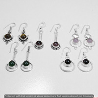 Garnet & Mixed 15 Pair Wholesale Lot 925 Sterling Silver Earring NLE-806