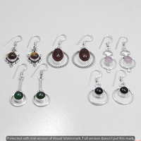 Garnet & Mixed 15 Pair Wholesale Lot 925 Sterling Silver Earring NLE-805