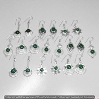Green Onyx 15 Pair Wholesale Lot 925 Sterling Silver Earring NLE-795
