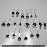Black Onyx 15 Pair Wholesale Lot 925 Sterling Silver Earring NLE-794