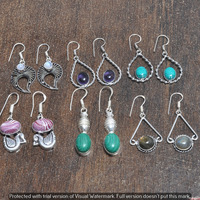 Amethyst 15 Pair Wholesale Lot 925 Sterling Silver Earring NLE-777