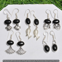 Black Onyx 15 Pair Wholesale Lot 925 Sterling Silver Earring NLE-754
