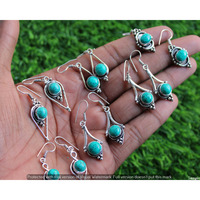 Turquoise 10 Pair Wholesale Lot 925 Sterling Silver Earring NLE-651