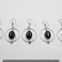 Black Onyx 10 Pair Wholesale Lot 925 Sterling Silver Earring NLE-555