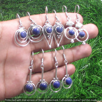 Lapis Lazuli 10 Pair Wholesale Lot 925 Sterling Silver Earring NLE-527