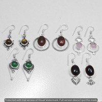 Tiger Eye & Mixed 10 Pair Wholesale Lot 925 Sterling Silver Earring NLE-504