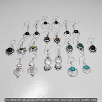 Garnet & Mixed 10 Pair Wholesale Lot 925 Sterling Silver Earring NLE-498