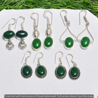 Green Onyx 10 Pair Wholesale Lot 925 Sterling Silver Earring NLE-478