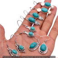 Turquoise 10 Pair Wholesale Lot 925 Sterling Silver Earring NLE-458