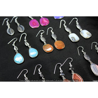 Garnet & Mixed 5 Pair Wholesale Lot 925 Sterling Silver Earring NLE-358