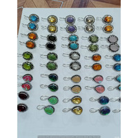 Garnet & Mixed 1 Pair Wholesale Lot 925 Sterling Silver Earring NLE-3100