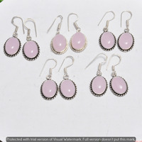 Rose Quartz 1 Pair Wholesale Lot 925 Sterling Silver Earring NLE-2882
