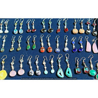 Garnet & Mixed 100 Pair Wholesale Lot 925 Sterling Silver Earring NLE-2787