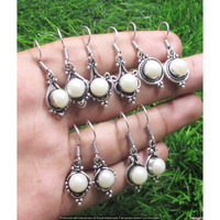 Pearl 100 Pair Wholesale Lot 925 Sterling Silver Earring NLE-2639
