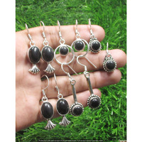 Black Onyx 100 Pair Wholesale Lot 925 Sterling Silver Earring NLE-2635