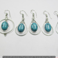 Turquoise 5 Pair Wholesale Lot 925 Sterling Silver Earring NLE-263